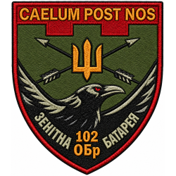 Abzeichen der Flugabwehrbatterie der 102. selbstständigen Brigade der Territorialverteidigungskräfte der Ukraine