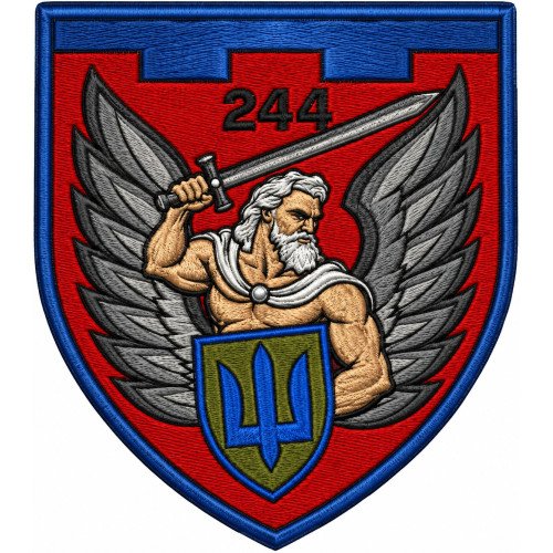 Abzeichen des 244. Bataillons der 112. Selbstständigen Brigade der Territorialverteidigungskräfte der Ukraine