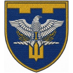 Abzeichen des 1. Bataillons der 123. Selbstständigen Brigade der Territorialverteidigungskräfte der Ukraine