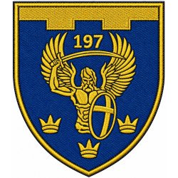Abzeichen des 197. Bataillons der 124. Selbstständigen Brigade der Territorialverteidigungskräfte der Ukraine